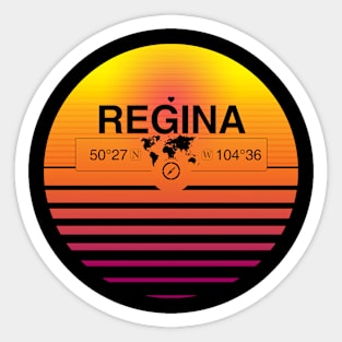 Regina, Saskatchewan Retro Sunset Sticker